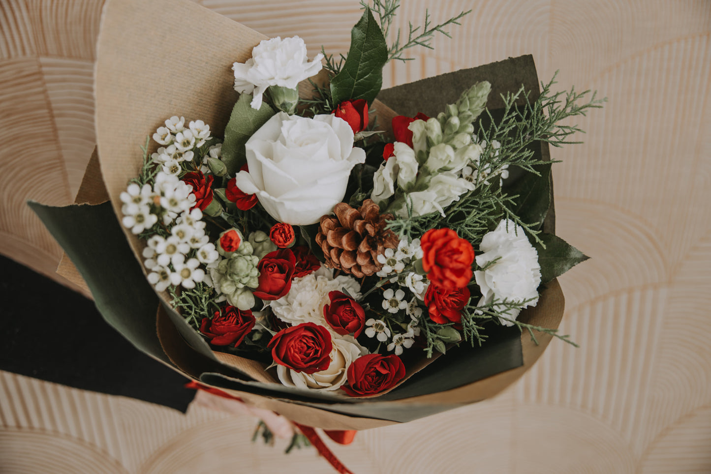 Holiday Cheer Wrapped Bouquet
